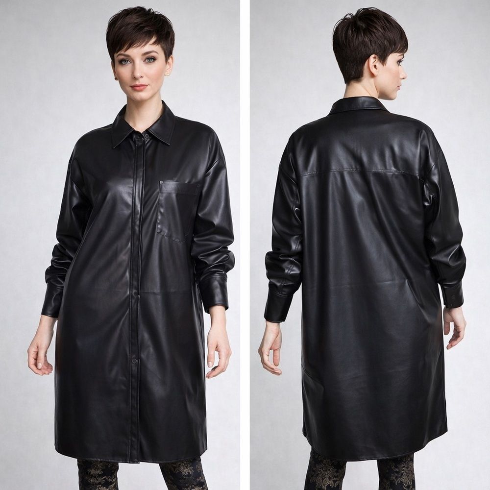 NWT Retrod Vegan Leather Coat Dress